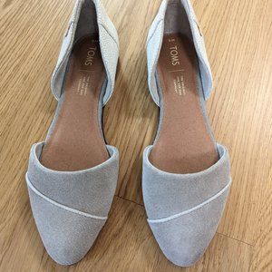 Jutti D'orsay Drizzle Grey Suede Crackle Leather Toms Flats